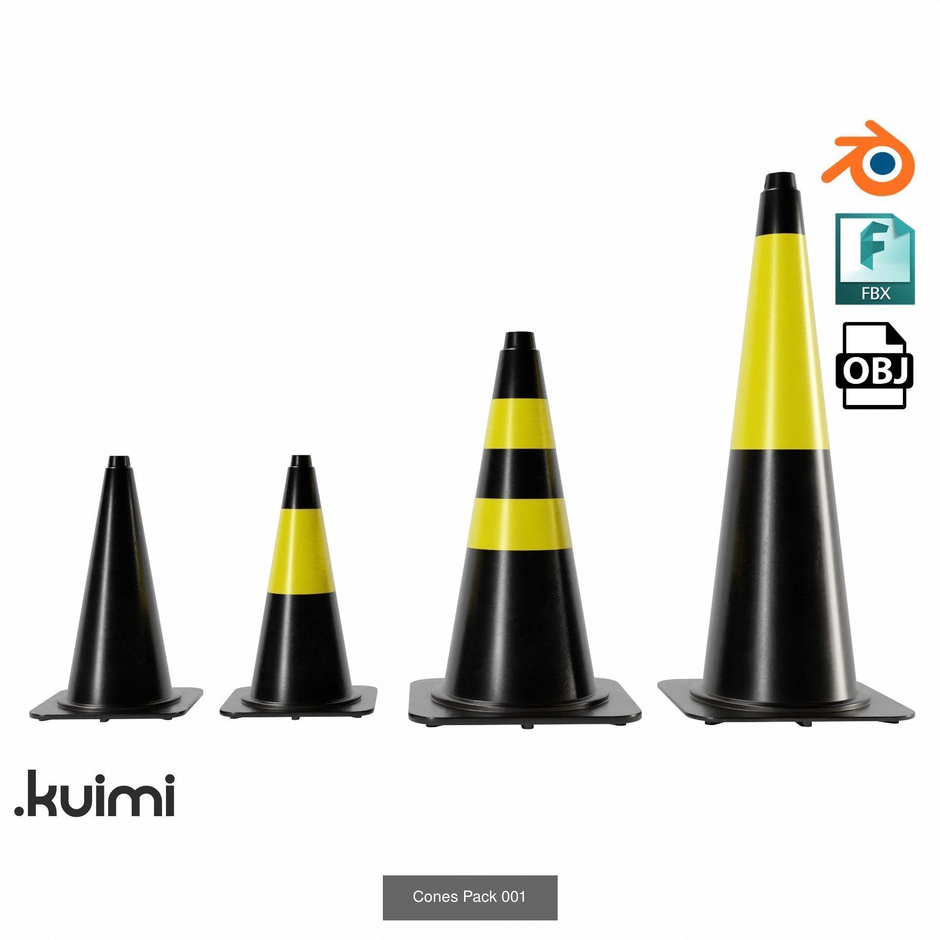 Road Cones and Barricades Vol 1 3D Model Collection_2