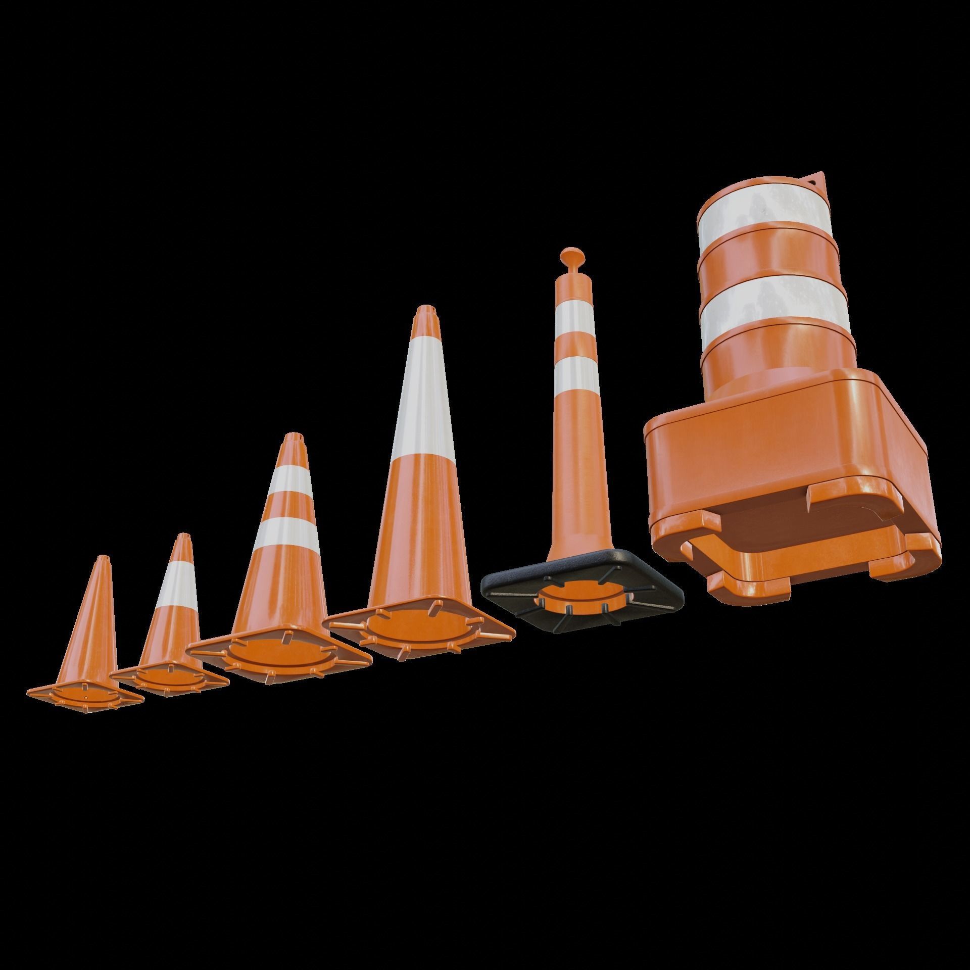 Road Cones and Barricades Vol 1 3D Model Collection_28