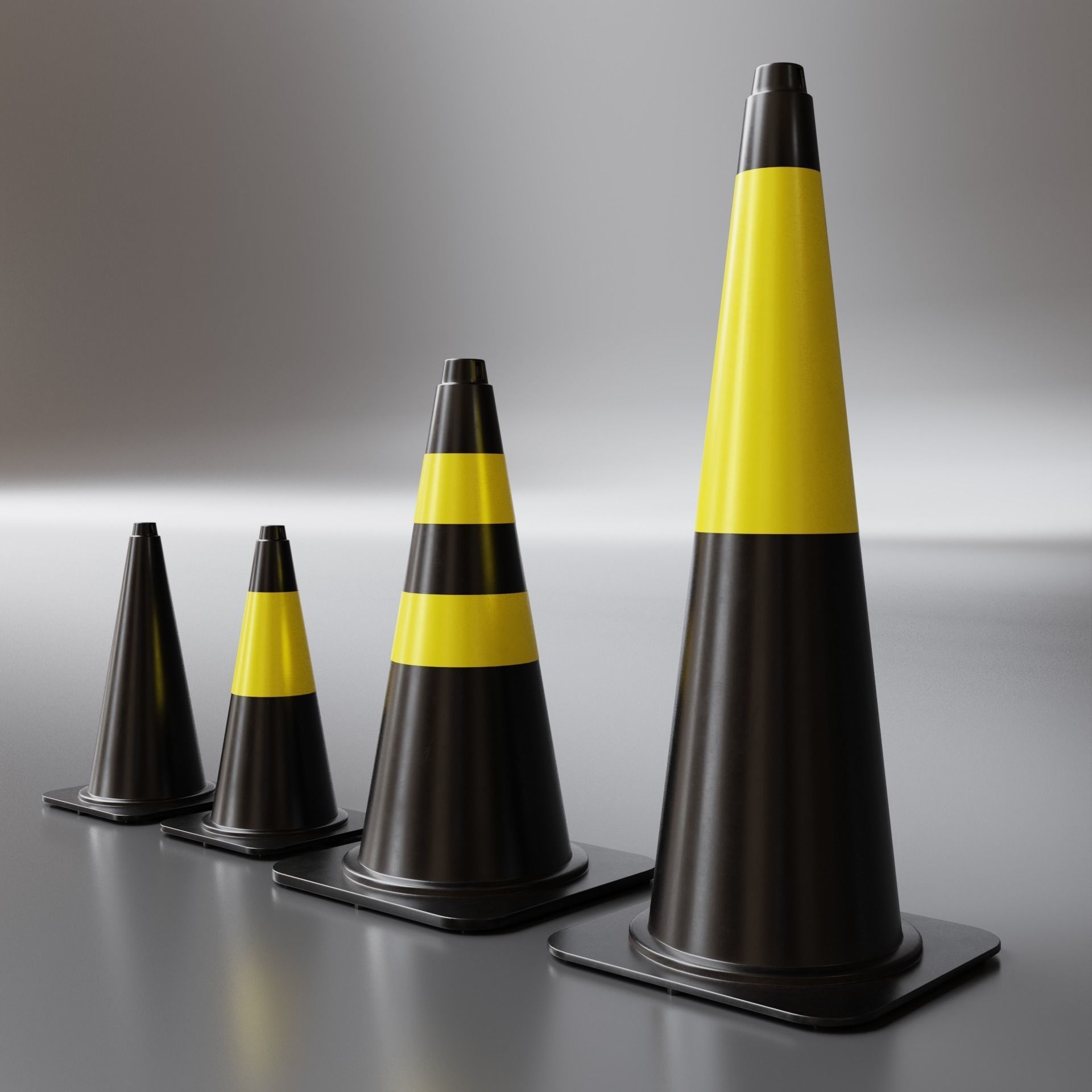 Road Cones and Barricades Vol 1 3D Model Collection_12