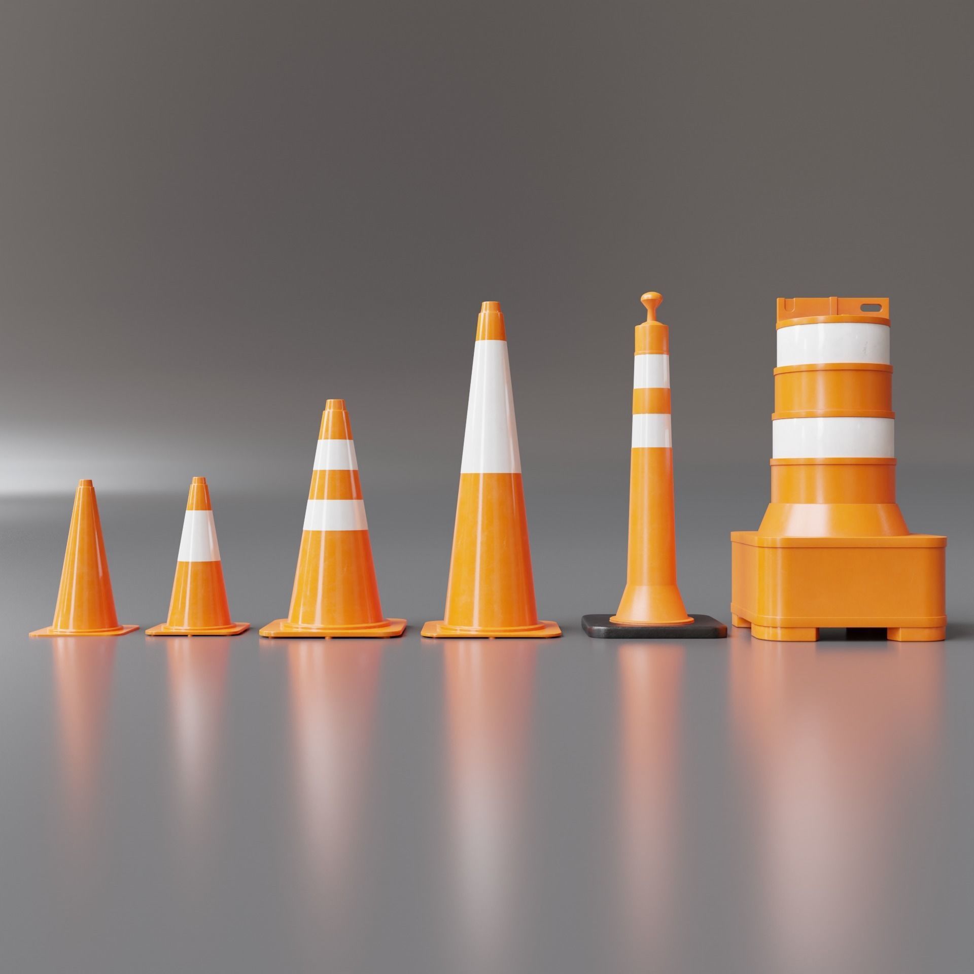 Road Cones and Barricades Vol 1 3D Model Collection_35