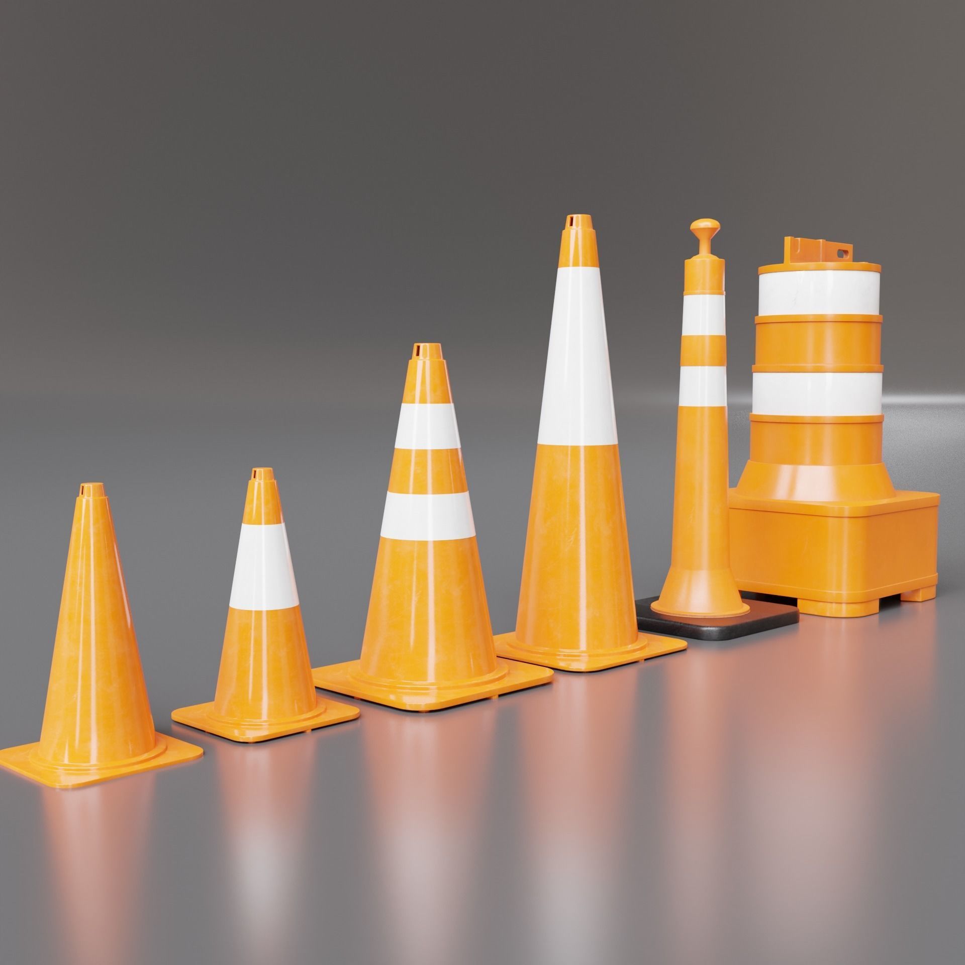 Road Cones and Barricades Vol 1 3D Model Collection_39