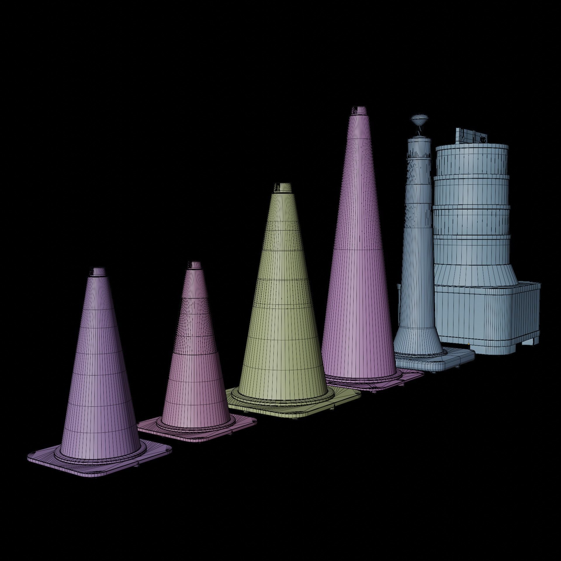Road Cones and Barricades Vol 1 3D Model Collection_45