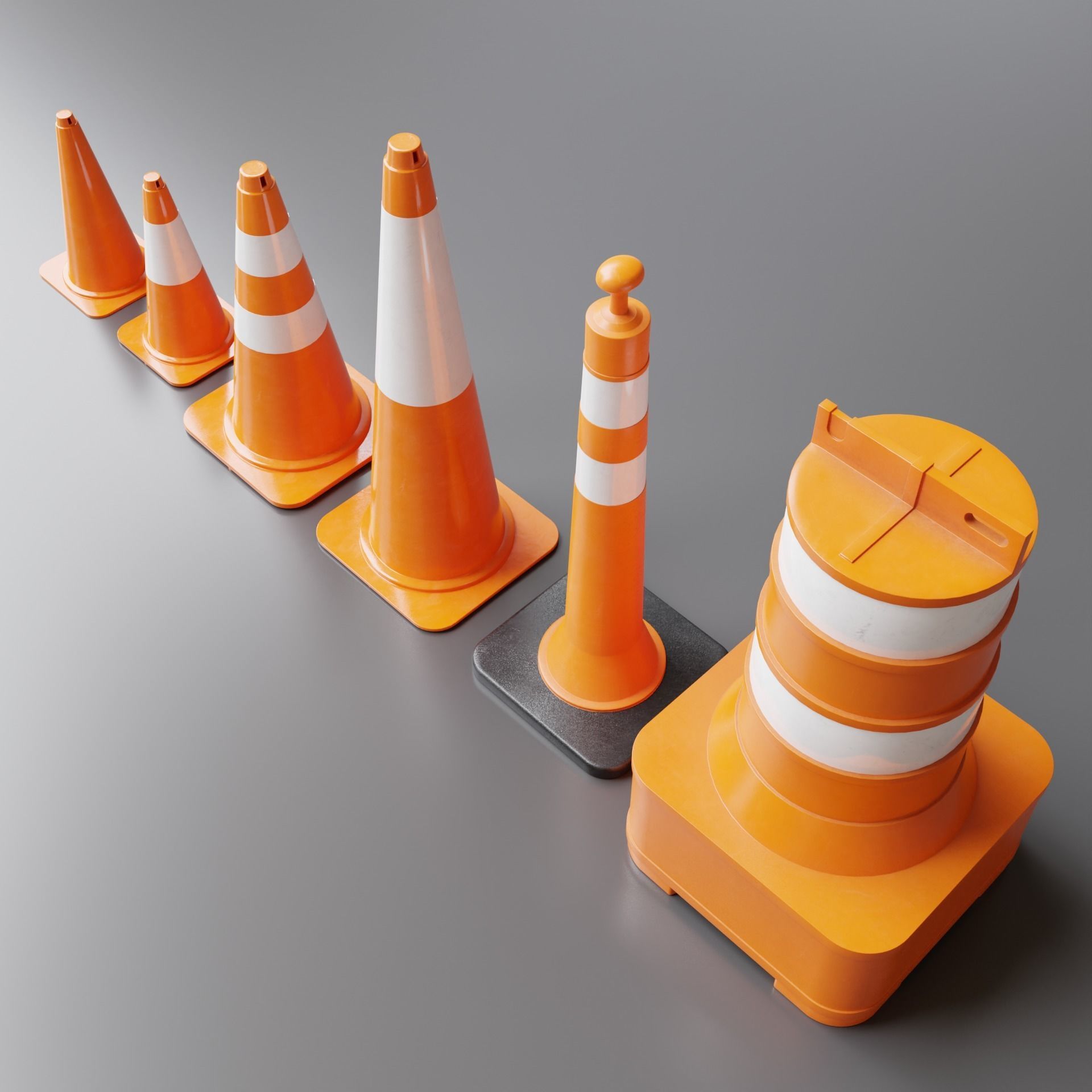 Road Cones and Barricades Vol 1 3D Model Collection_38