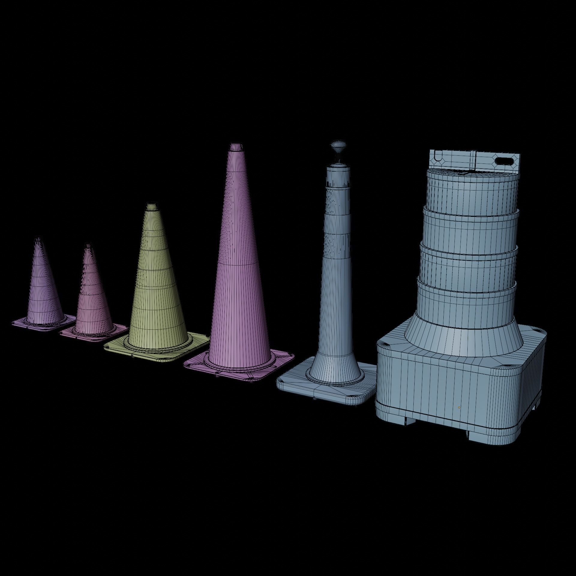 Road Cones and Barricades Vol 1 3D Model Collection_42