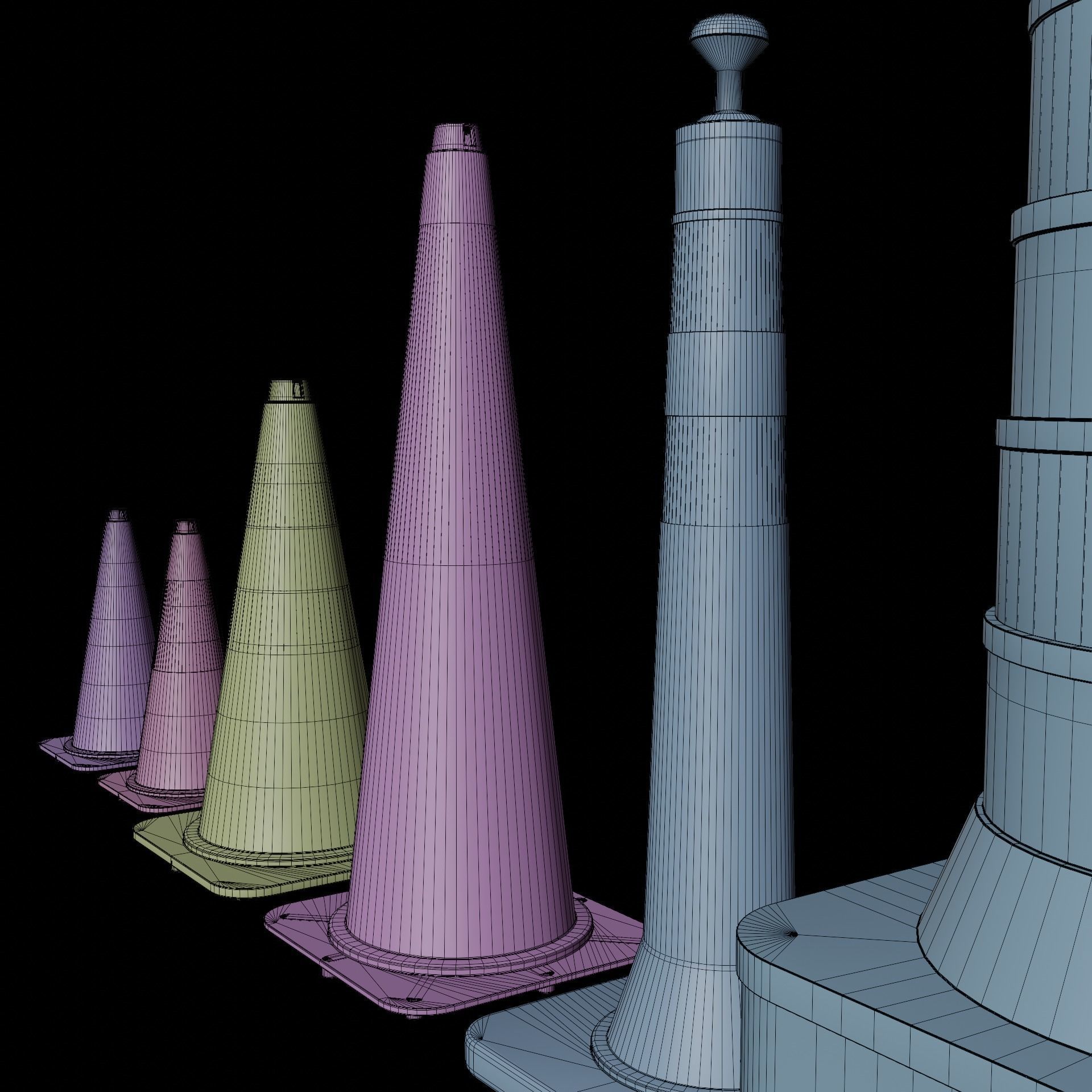 Road Cones and Barricades Vol 1 3D Model Collection_47