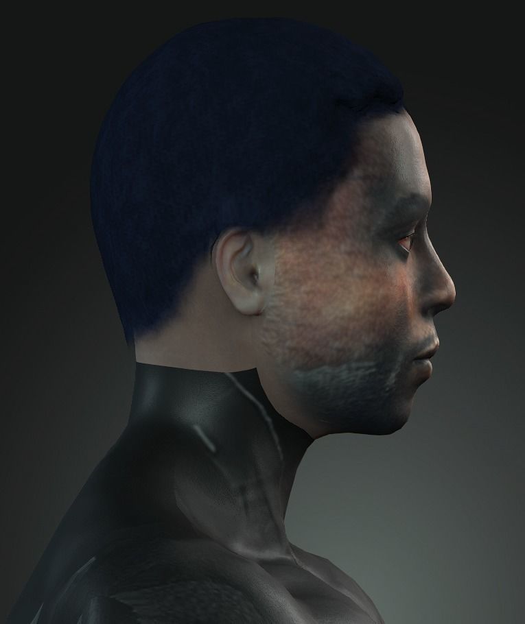 Black Panther - Chadwick Boseman Full Rigged with Face Rig 3D model_3