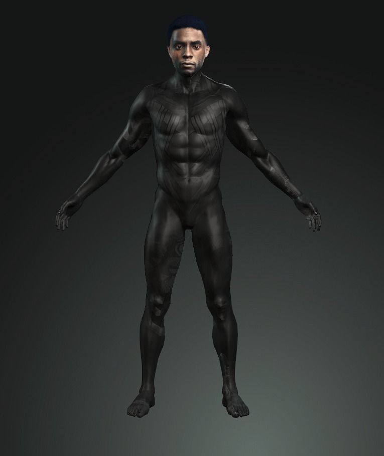 Black Panther - Chadwick Boseman Full Rigged with Face Rig 3D model_4
