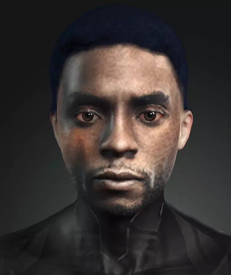 Black Panther - Chadwick Boseman Full Rigged with Face Rig 3D model_0
