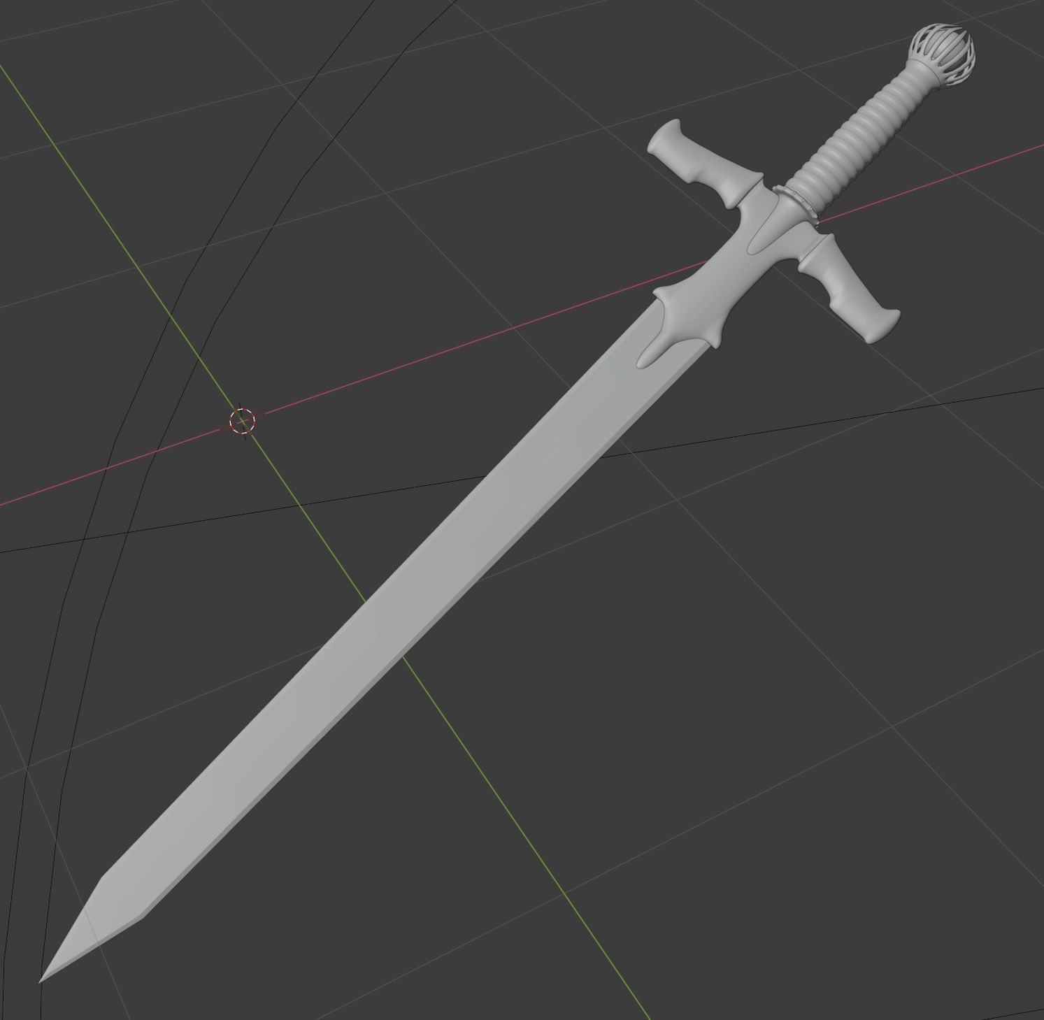 Medieval Sword Low-poly 3D model_2