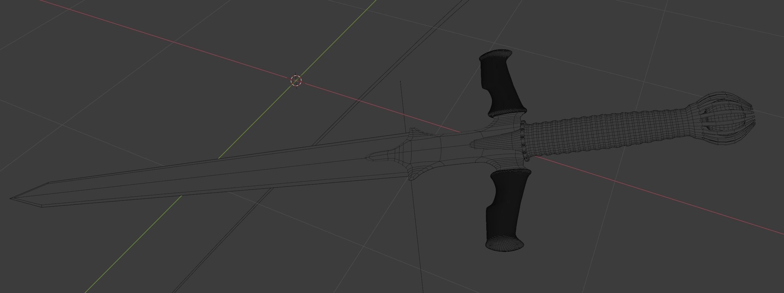 Medieval Sword Low-poly 3D model_1