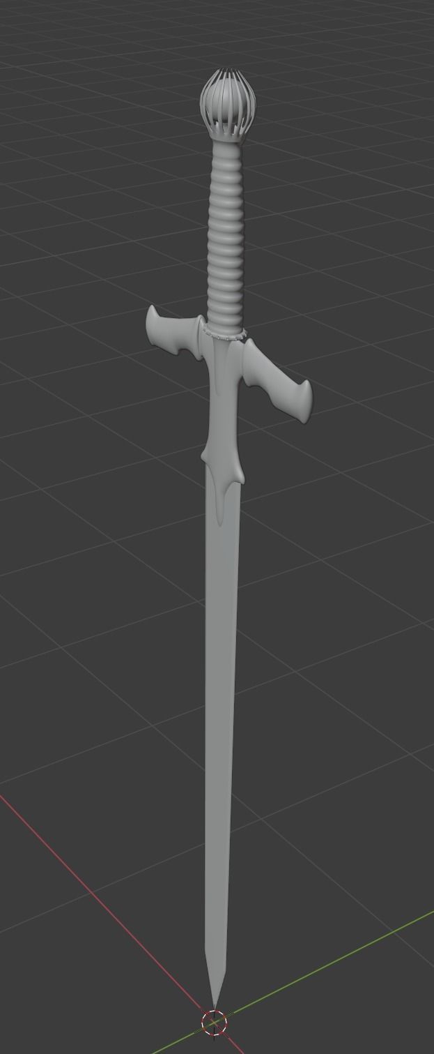 Medieval Sword Low-poly 3D model_4