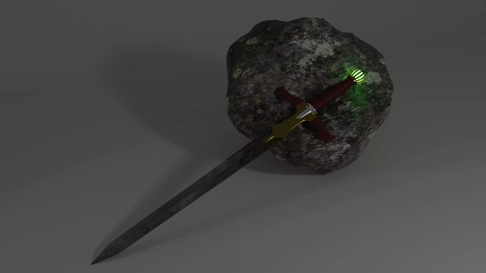 Medieval Sword Low-poly 3D model_0