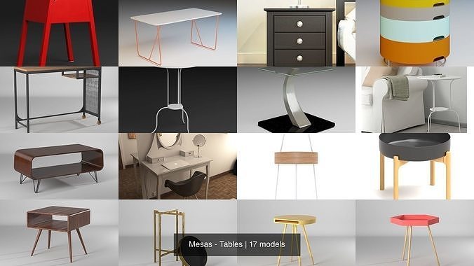 Mesas - Tables 3D Model Collection