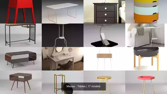 Mesas - Tables 3D Model Collection