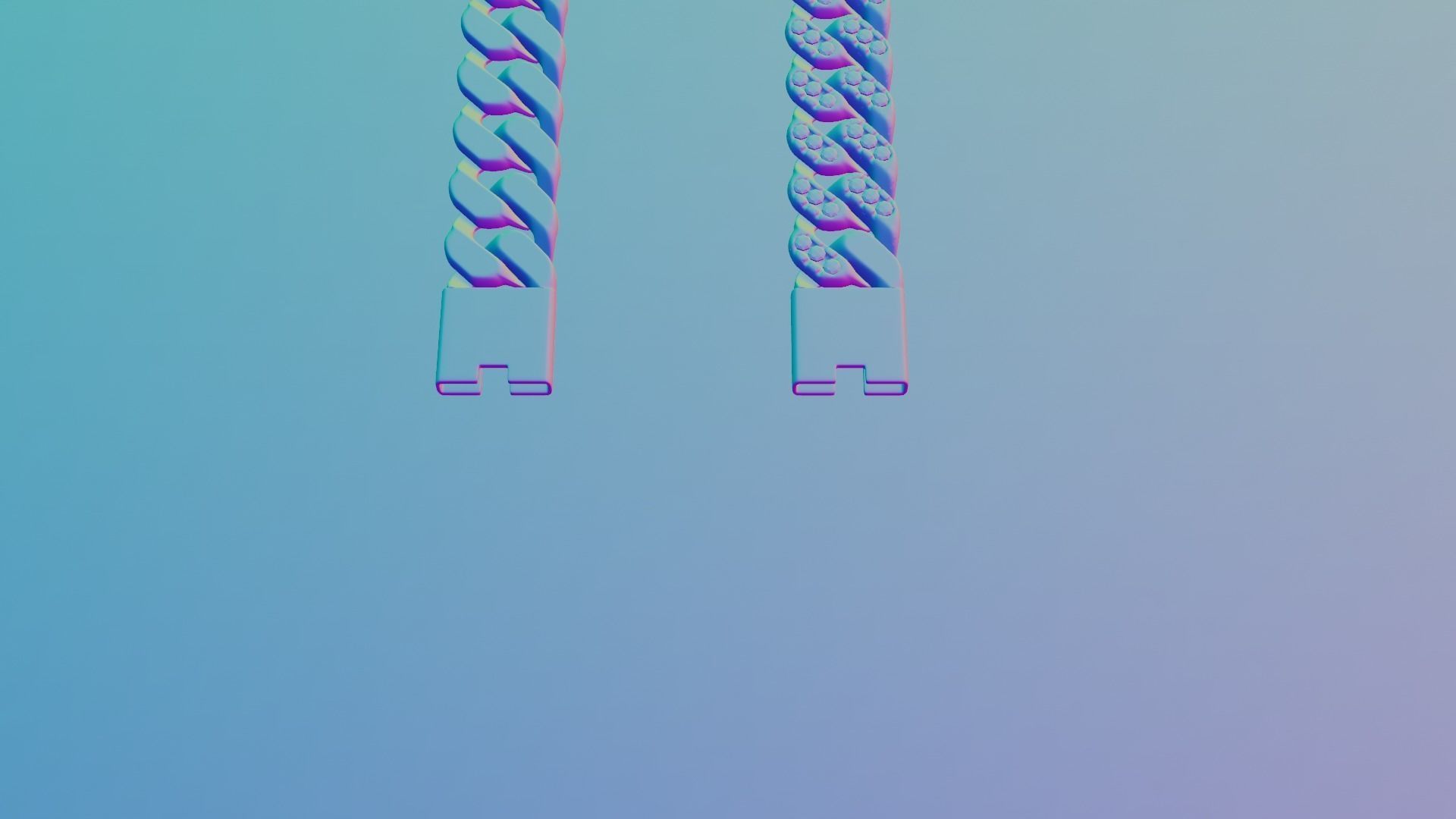 Cuban Bracelet With Diamonds and Rose Gold 3D print model_17