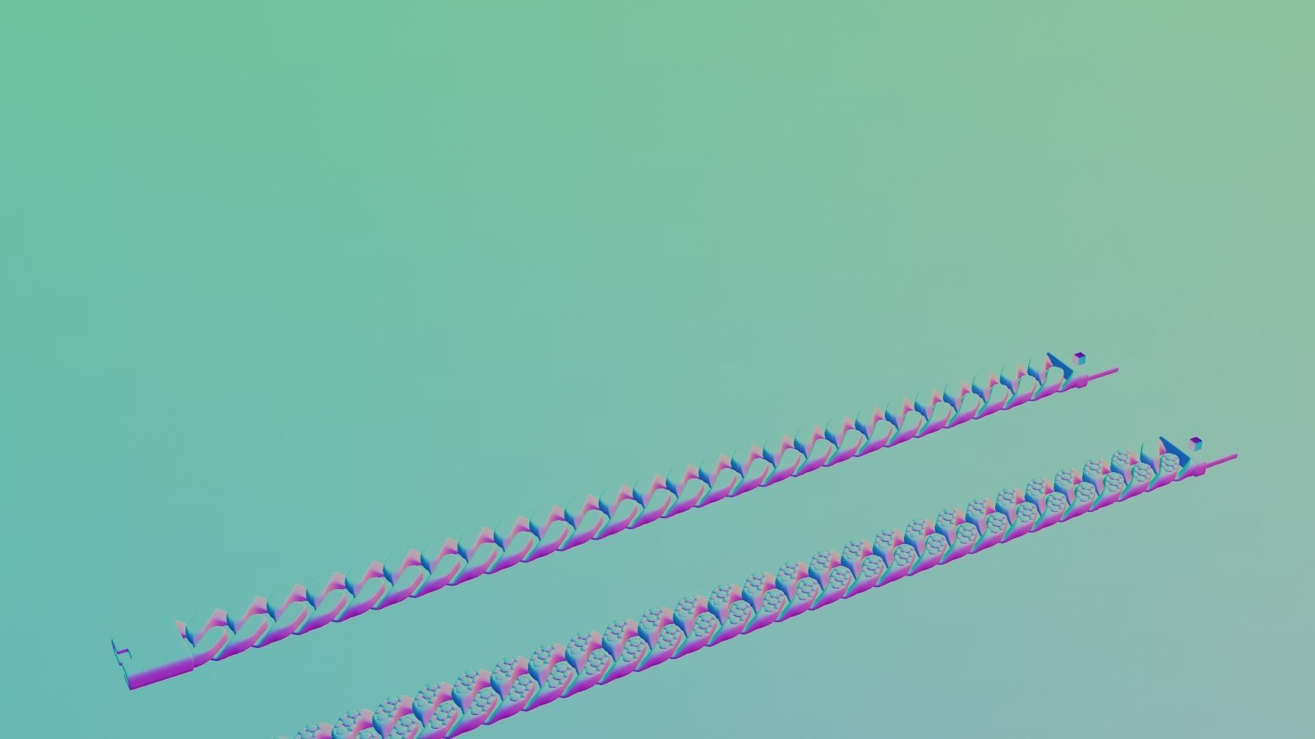 Cuban Bracelet With Diamonds and Rose Gold 3D print model_15