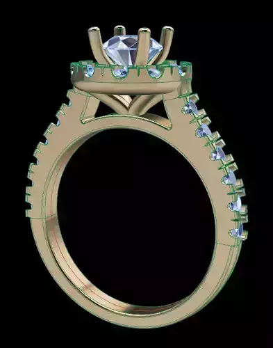 Traditional Modern Halo Stone Engagement Ring