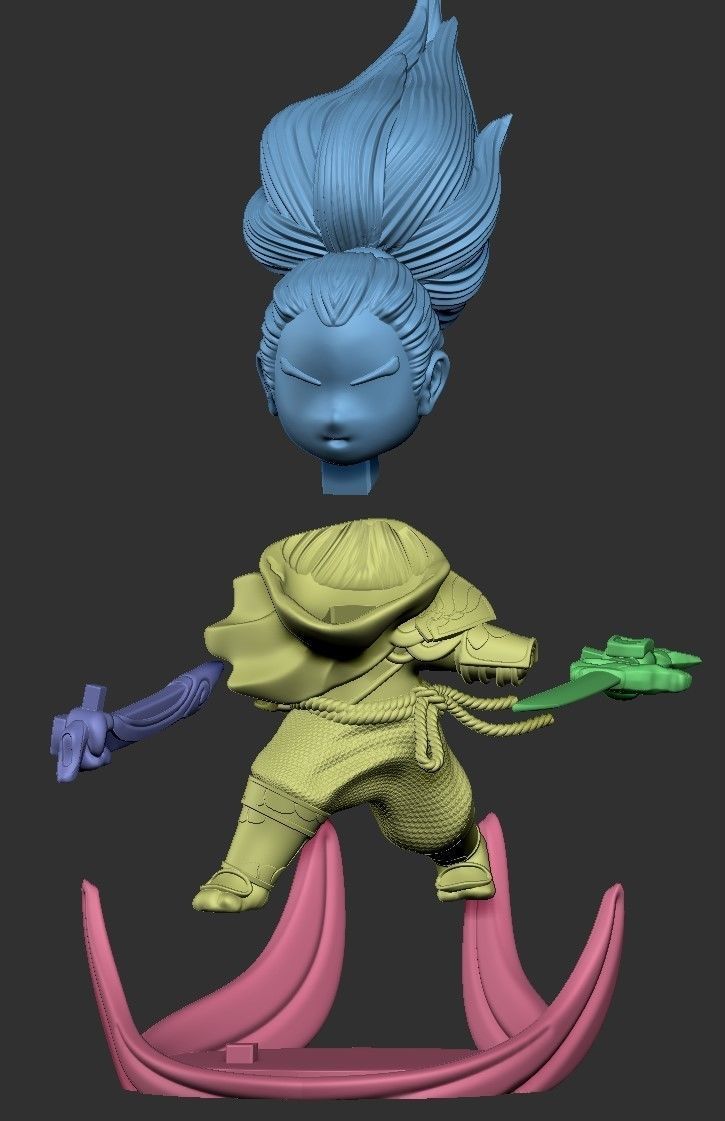 Yasuo dragon ball z figurine 3D print model_4