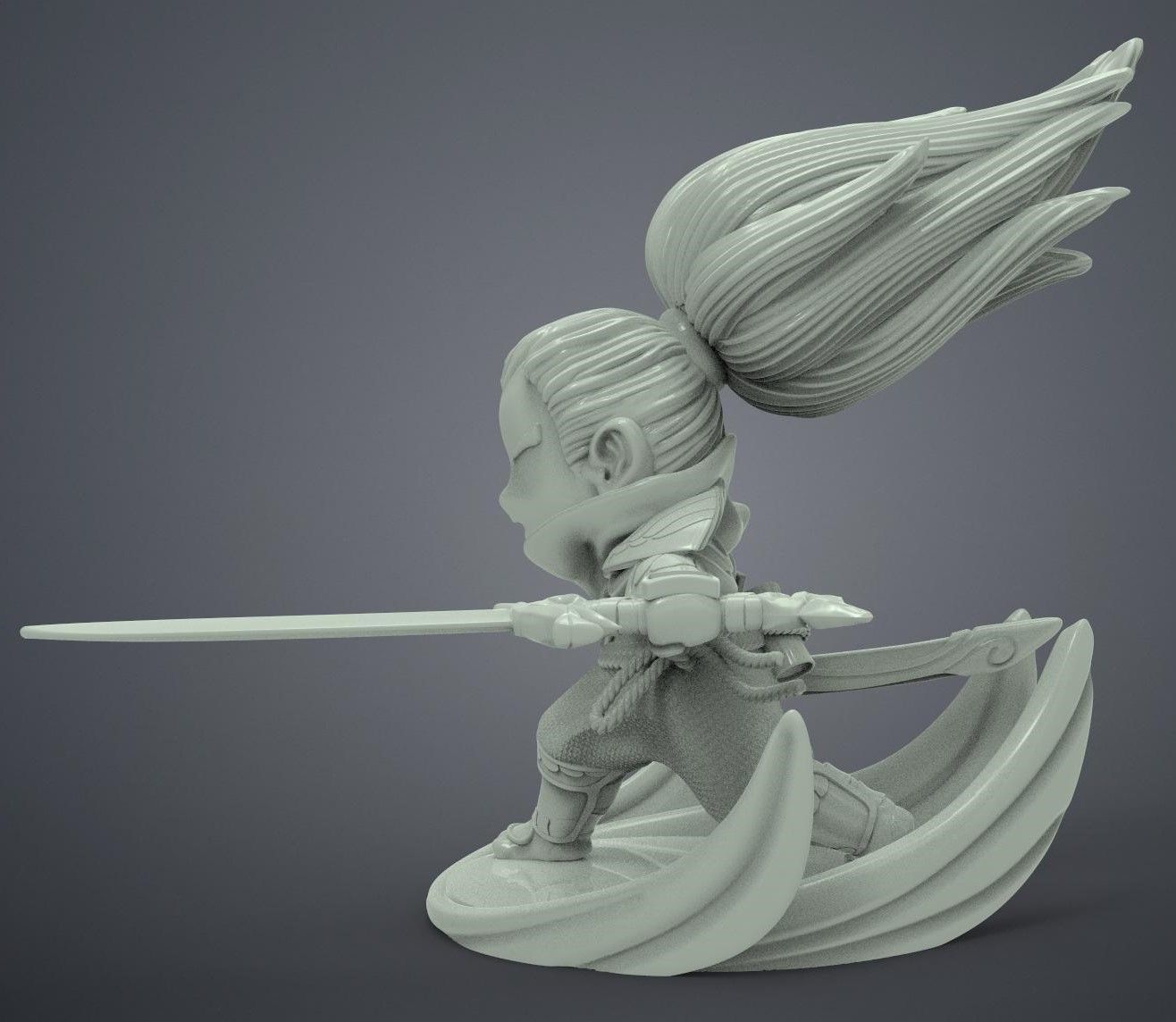 Yasuo dragon ball z figurine 3D print model_9