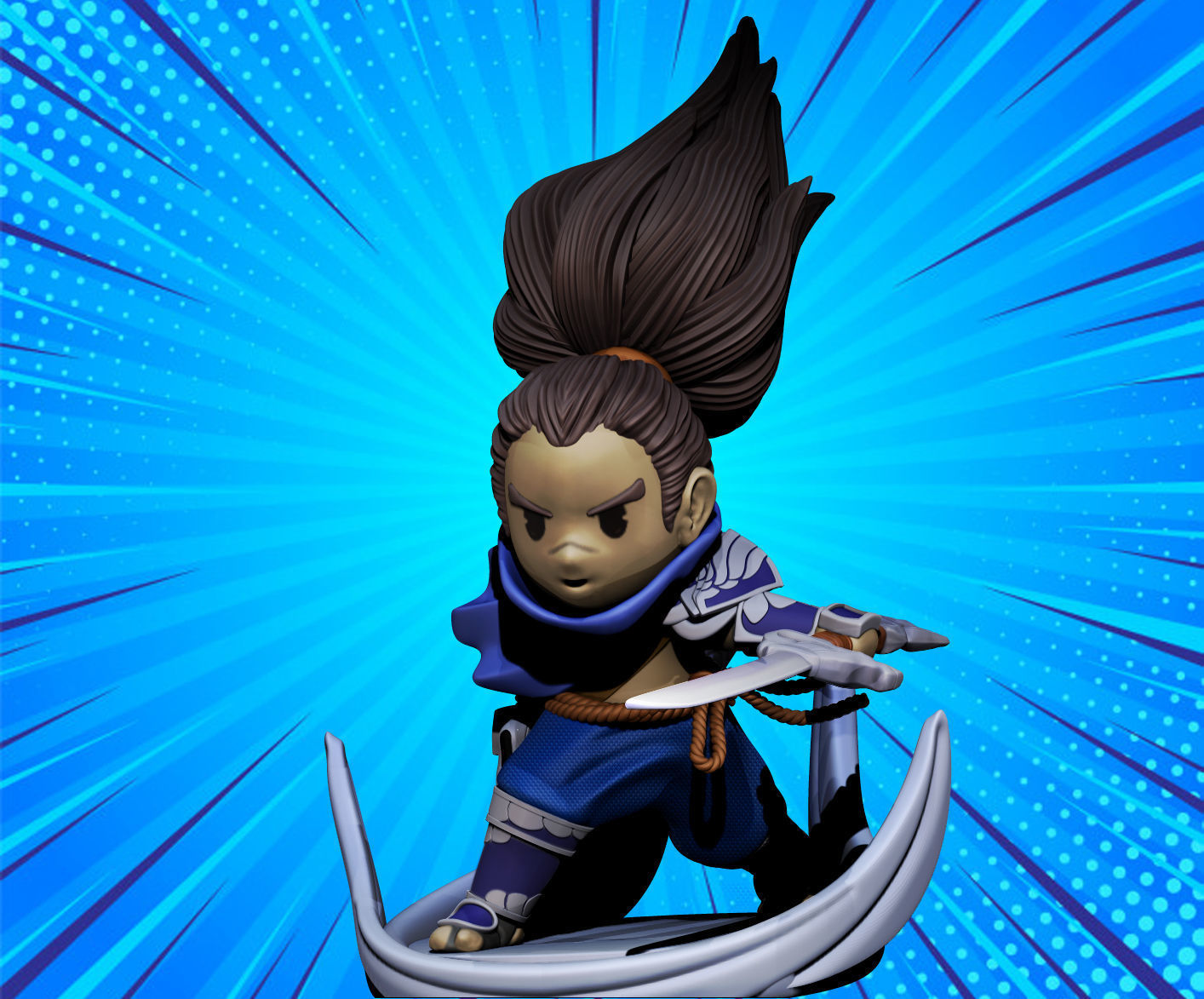 Yasuo dragon ball z figurine 3D print model_1