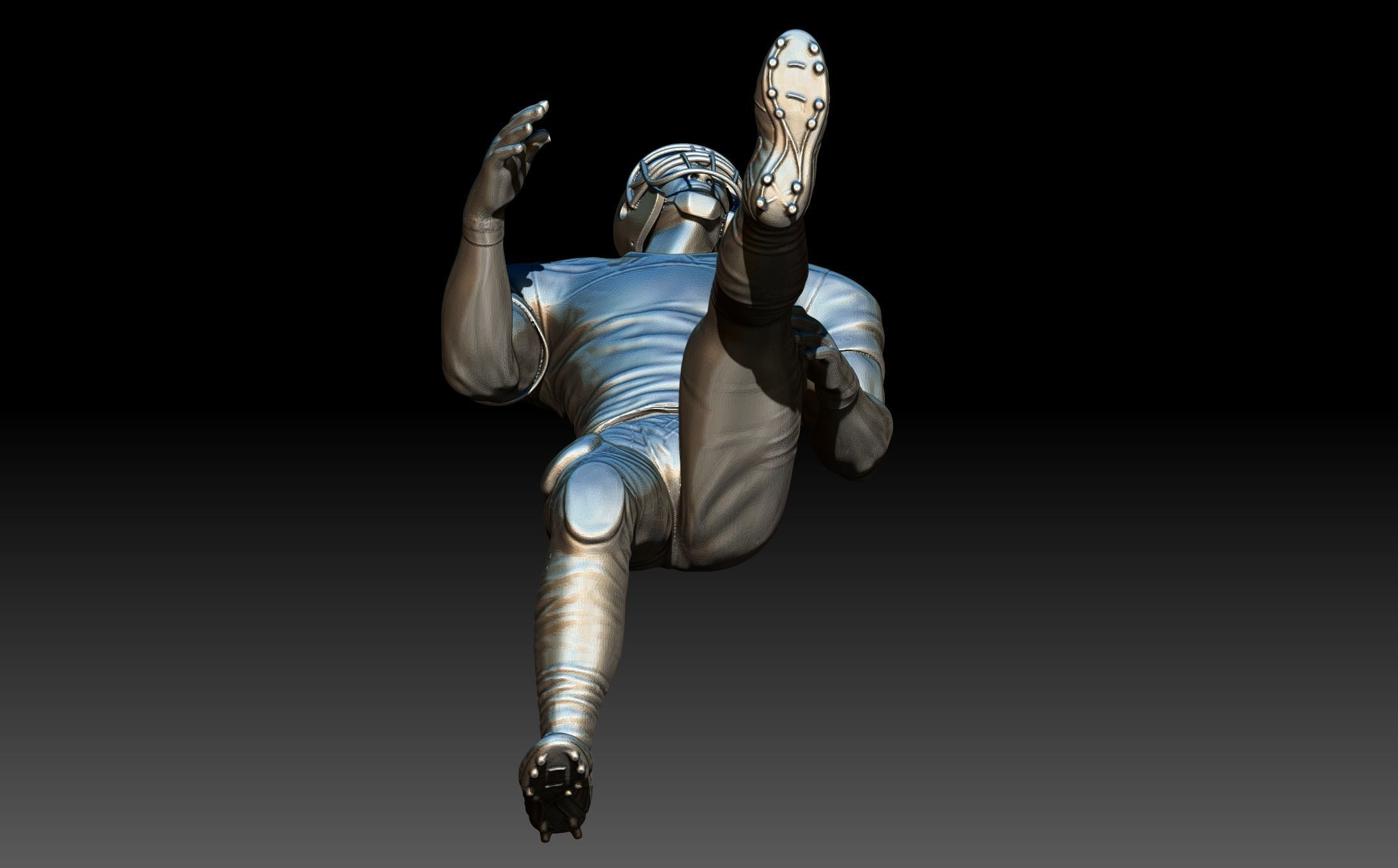 American footballer Pose 3D print model_3