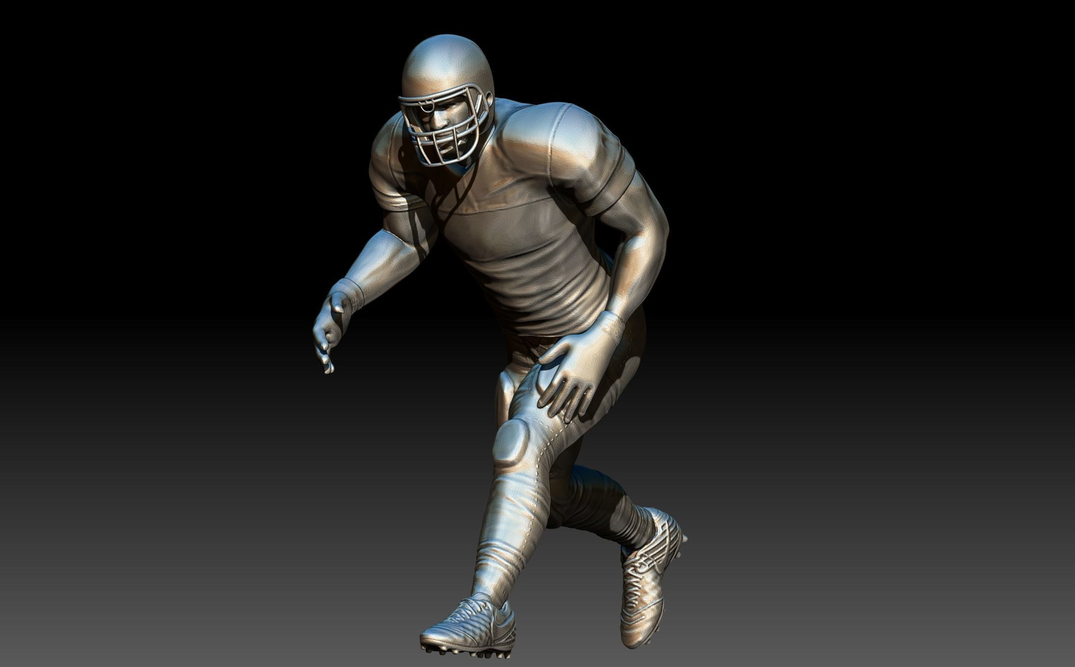 American footballer Pose 3D print model_5
