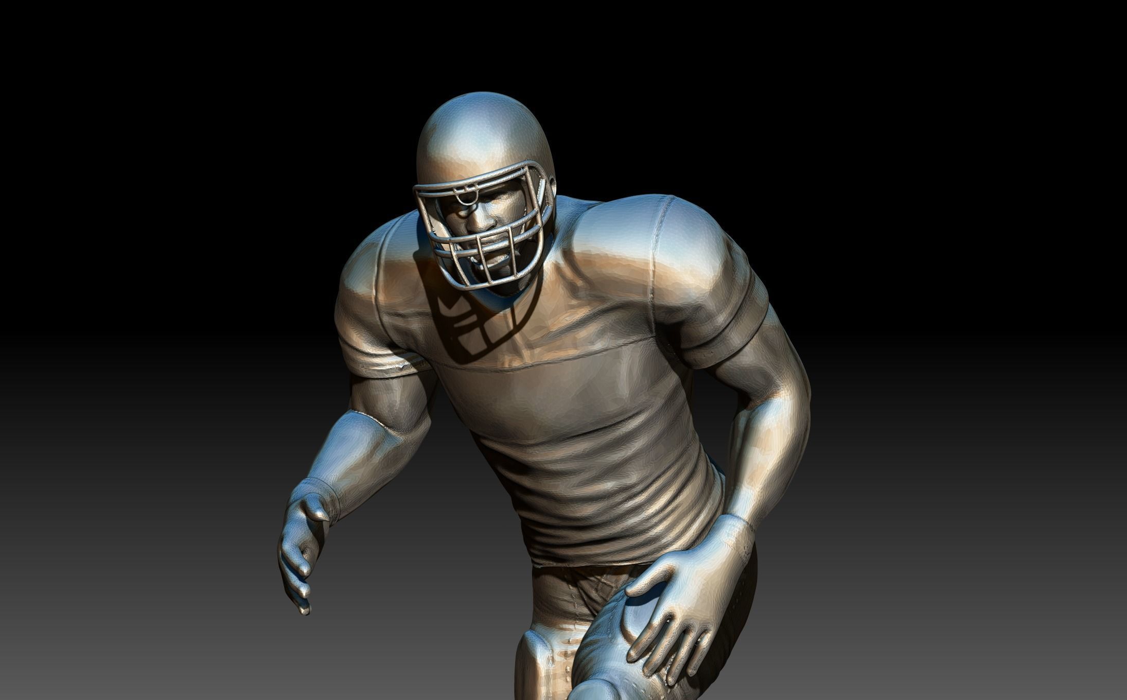American footballer Pose 3D print model_4