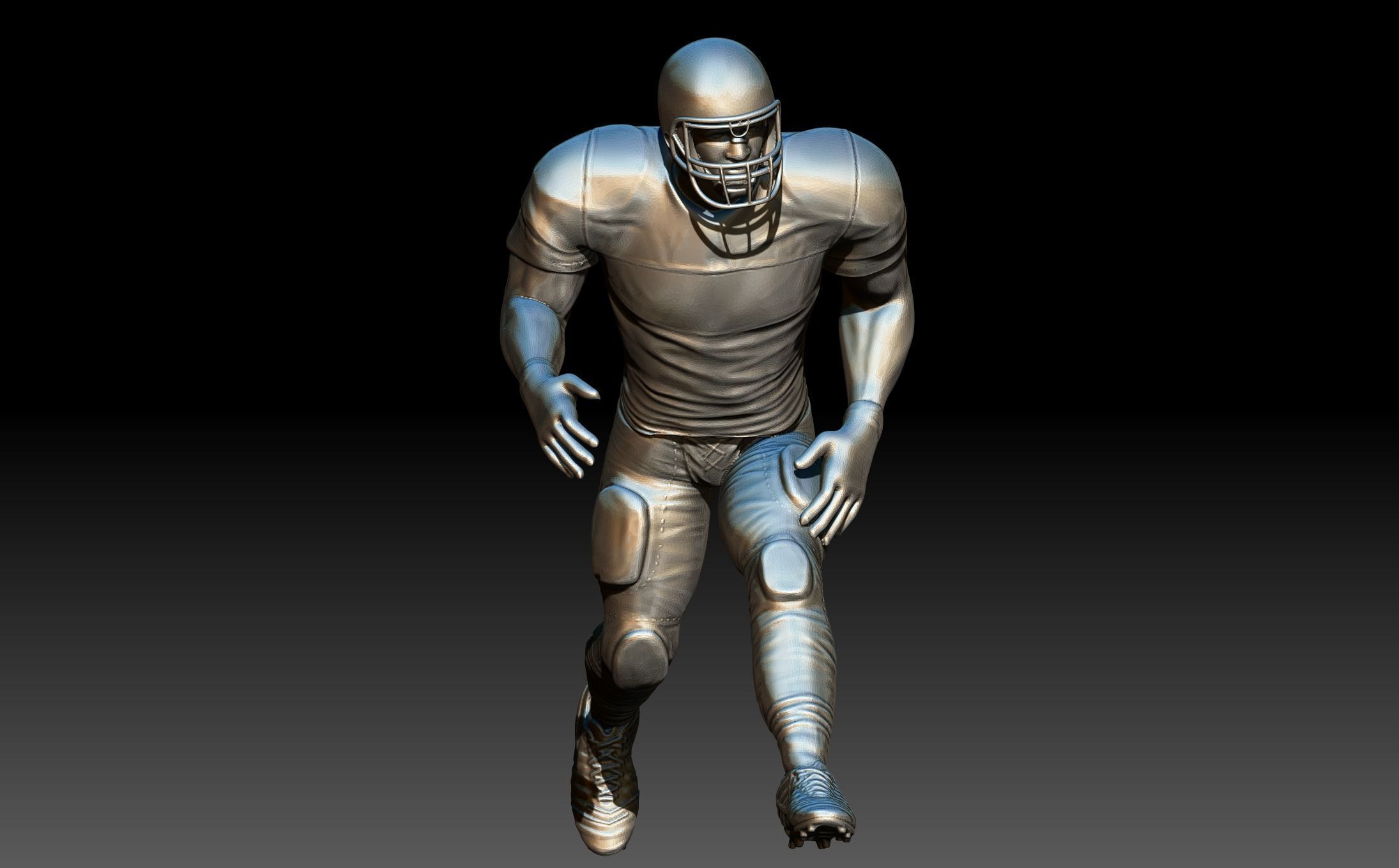 American footballer Pose 3D print model_2