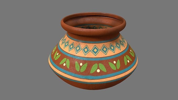 VesselF clay pot Low-poly 3D model