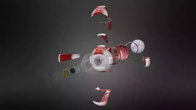 Eye system Low-poly 3D model