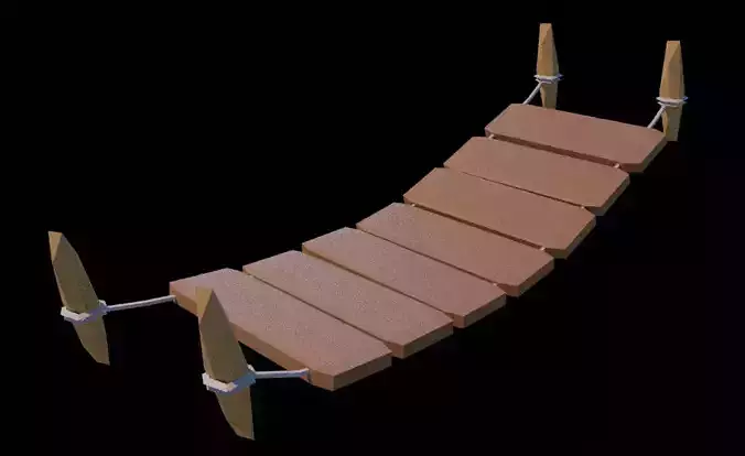 Low poly wooden bridge