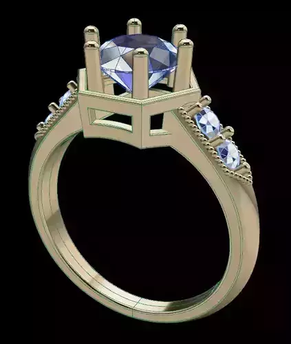 Hexagon Engagement Ring