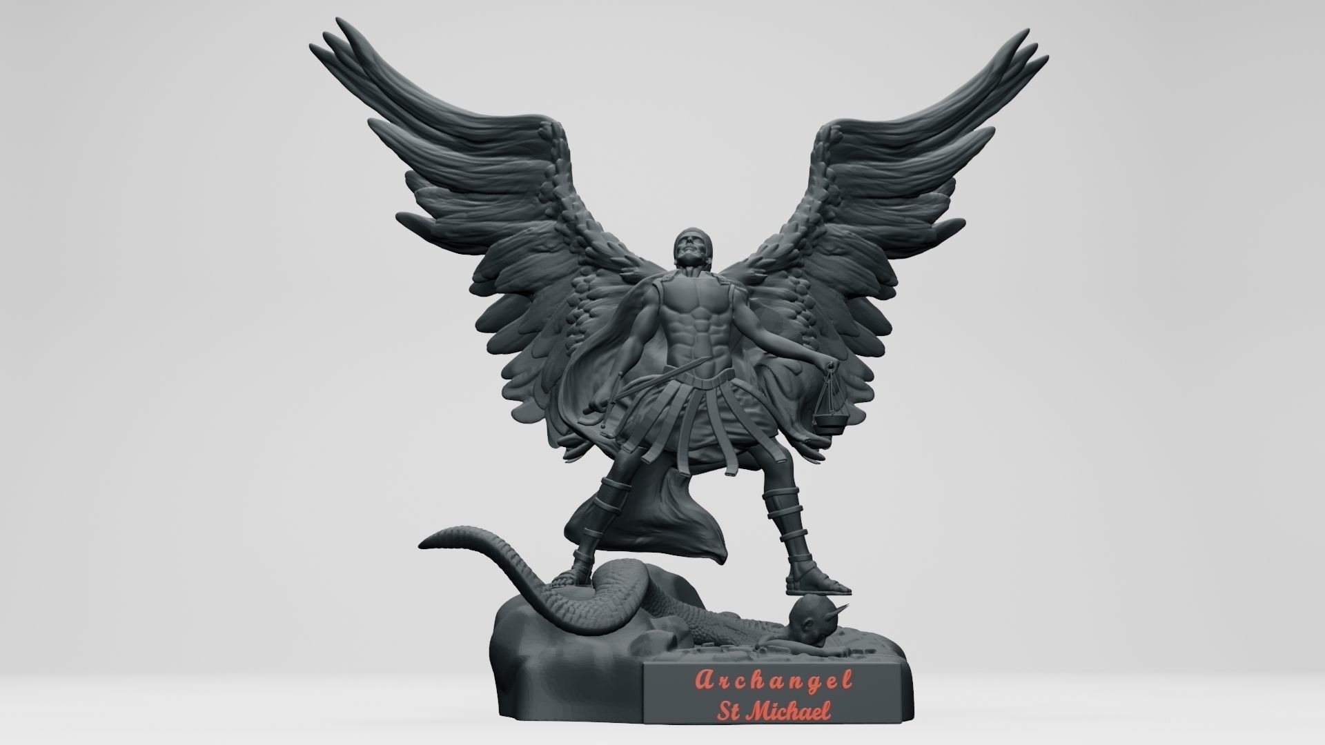 ST MICHAEL THE ARCHANGEL - 3D printable 3D print model_5