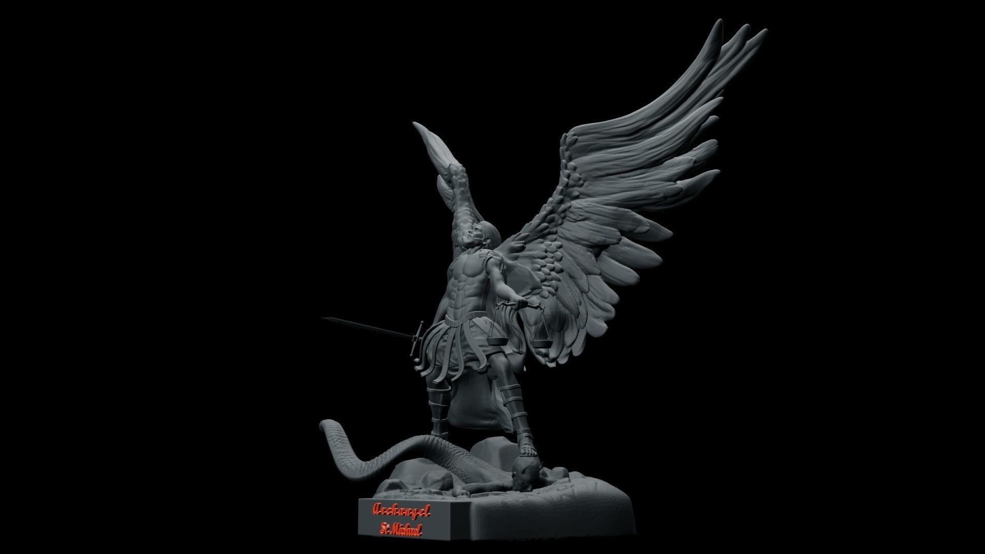 ST MICHAEL THE ARCHANGEL - 3D printable 3D print model_11