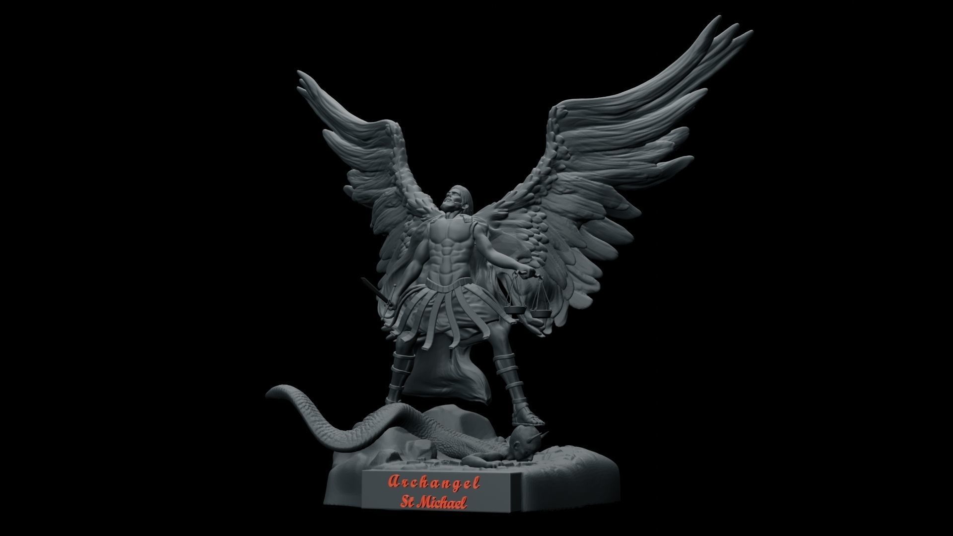 ST MICHAEL THE ARCHANGEL - 3D printable 3D print model_9