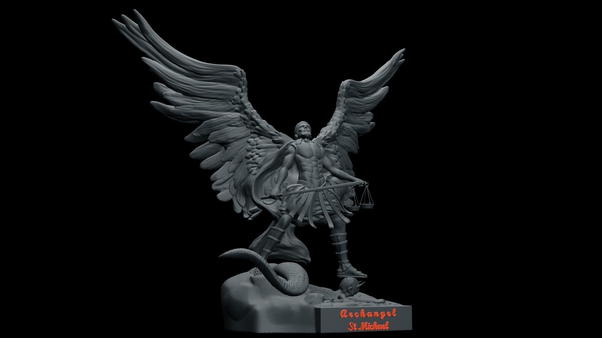 ST MICHAEL THE ARCHANGEL - 3D printable 3D print model_10