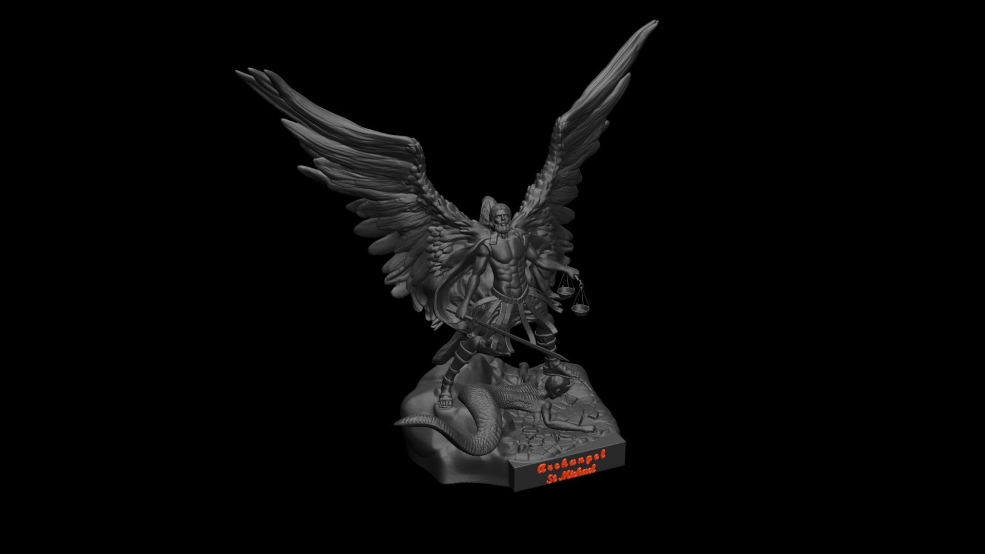 ST MICHAEL THE ARCHANGEL - 3D printable 3D print model_3
