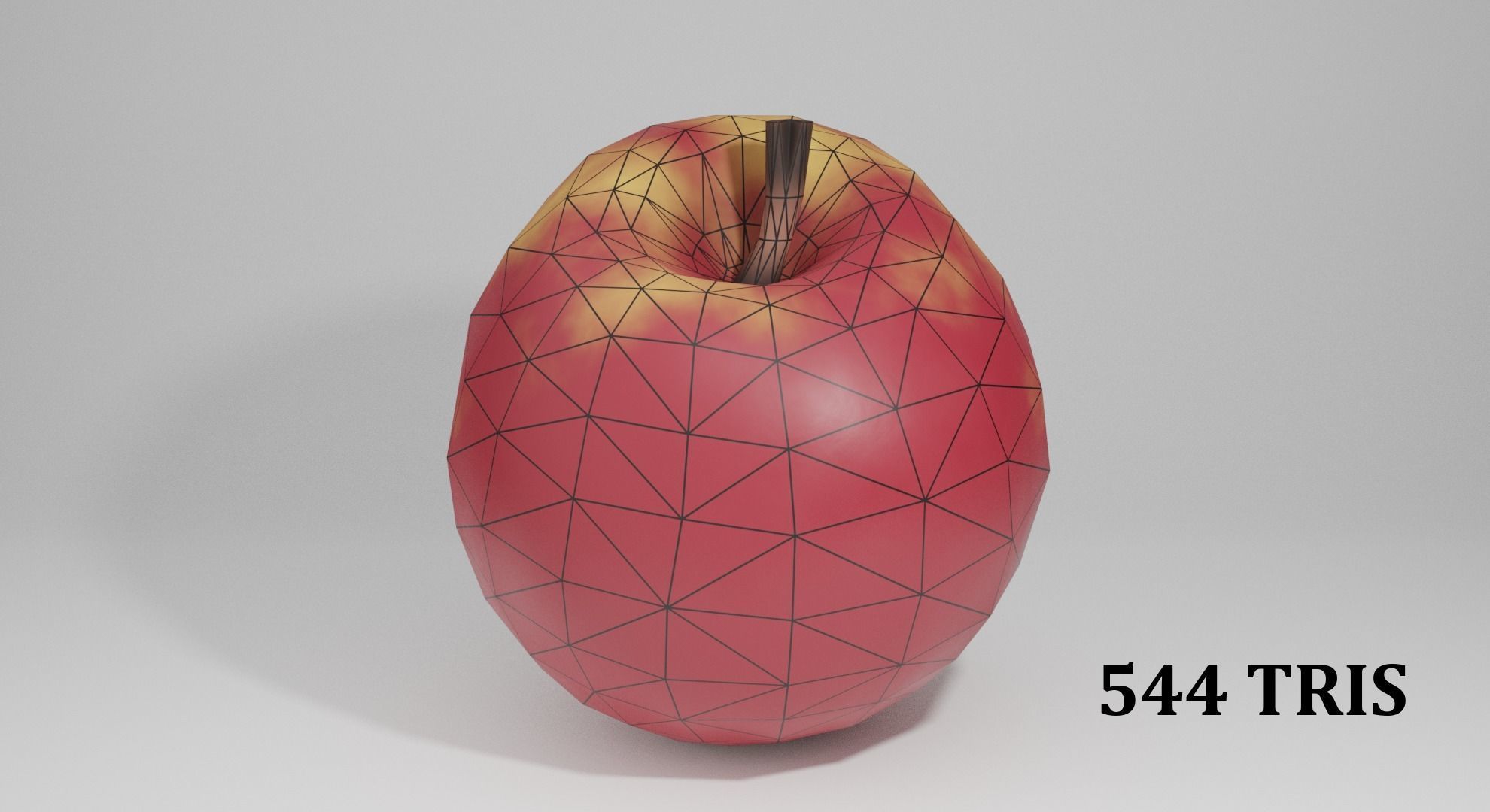 Stylized PBR Apple Low-poly 3D model_2