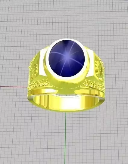 mens ring star 3D print model_0