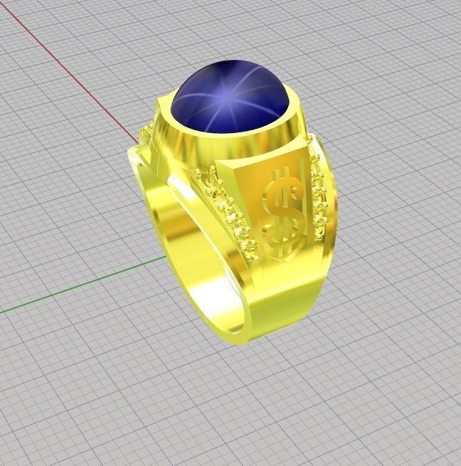 mens ring star 3D print model_1