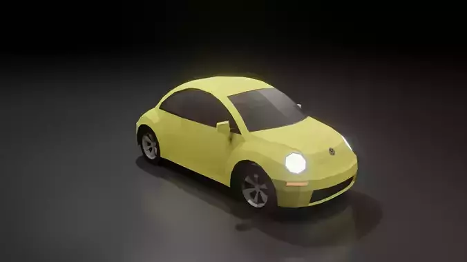 Volkswagen Beetle 2000 3D low poly model