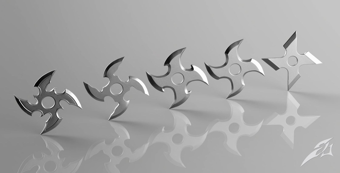 Shuriken 4 Blade set 3D print model