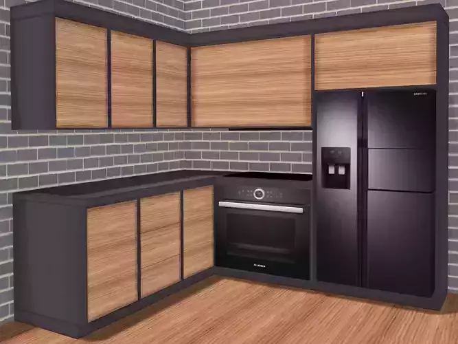 Modern wooden kitchen