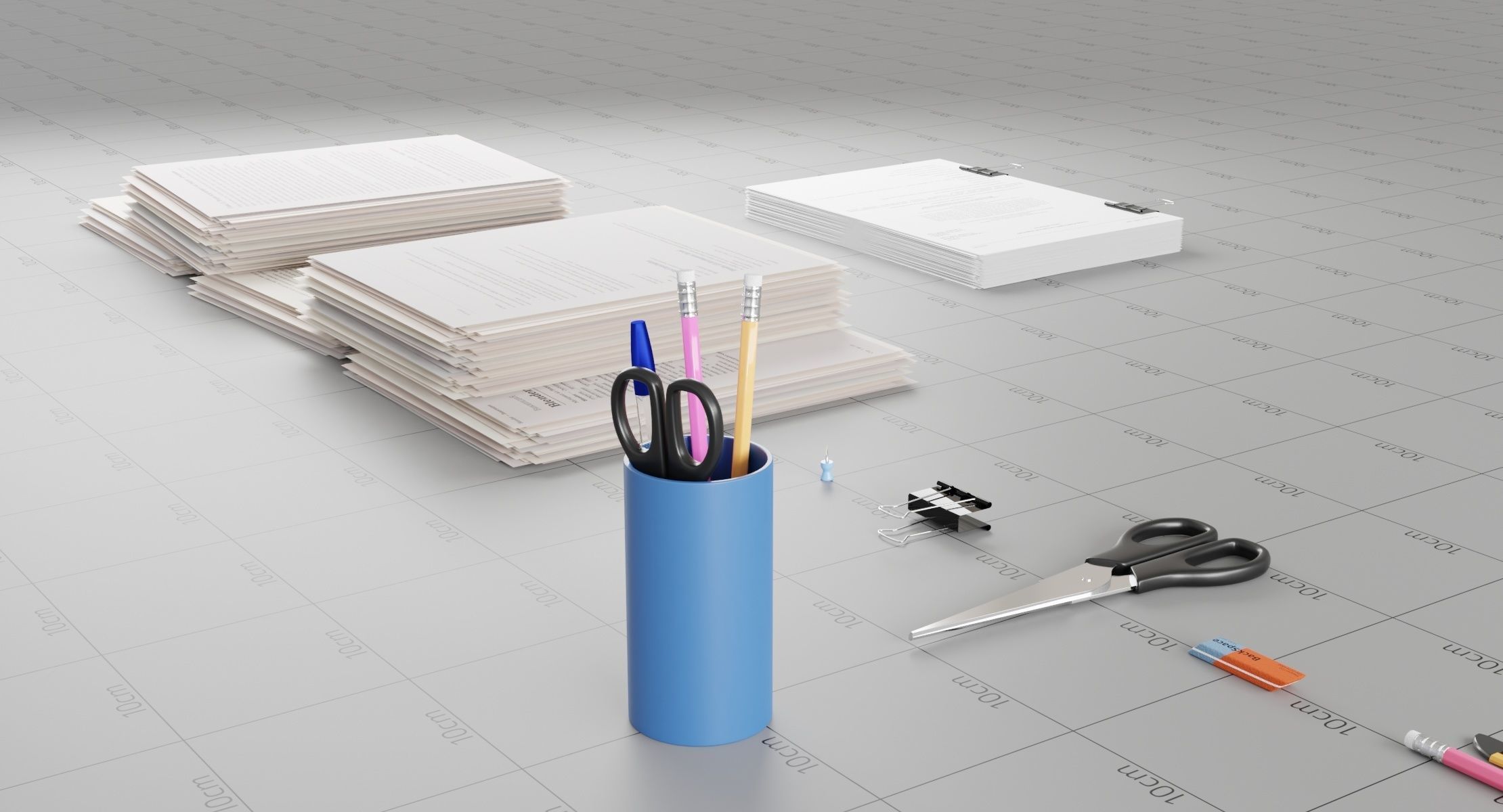 Stationery Assets Pack 3D model CGTrader