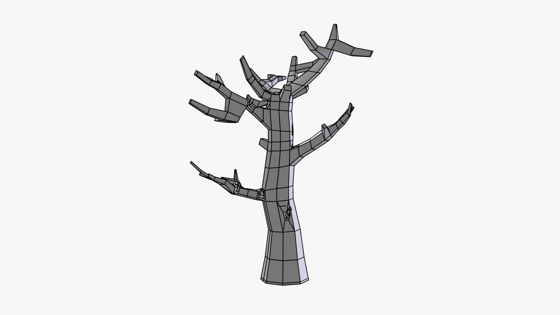 Variation 1 - Low Poly Big Tree 3D model_7