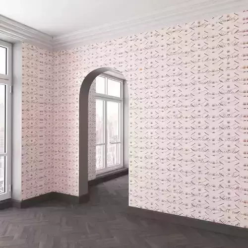 WallDeco-Life-var-08 empty room with wallpaper