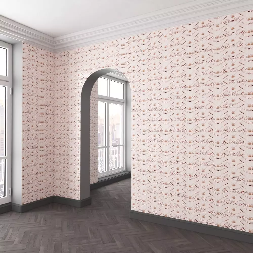 WallDeco-Life-var-08 empty room with wallpaper 3D model