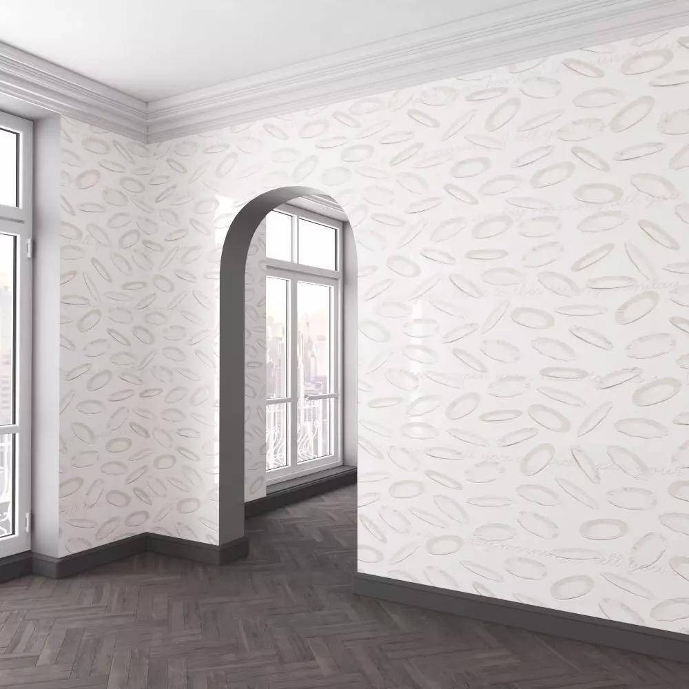 WallDeco-Life-var-09 empty room with wallpaper 3D model