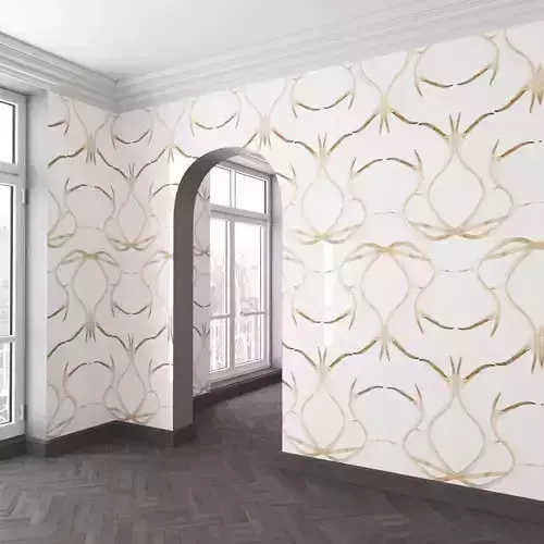 WallDeco-Life-var-17 room with gold and wallpaper