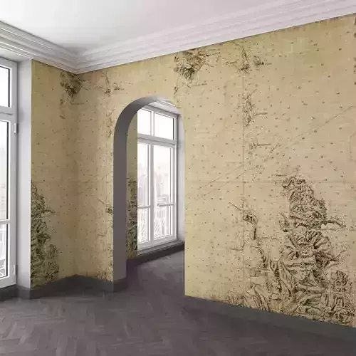 WallDeco-Life-var-18 room with old map on wall